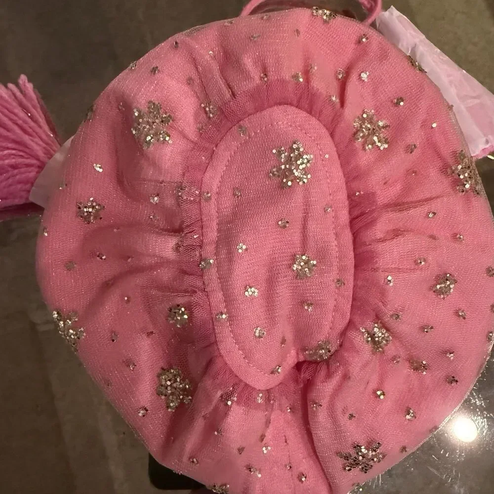 Free People Sparkle Pink Celebration Gift Sack/Make Up Bag/Closet Decoration NWT